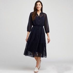 Uniqlo Chiffon Midi Dress with Slip NWT